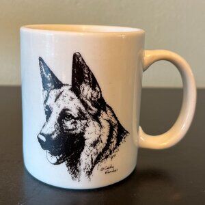 Vintage ROSALINDE German Shepherd Dog Porcelain Mug w/ Art by Cindy Farmer
